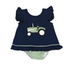 Tractor Appliqué Girl Bloomer Set