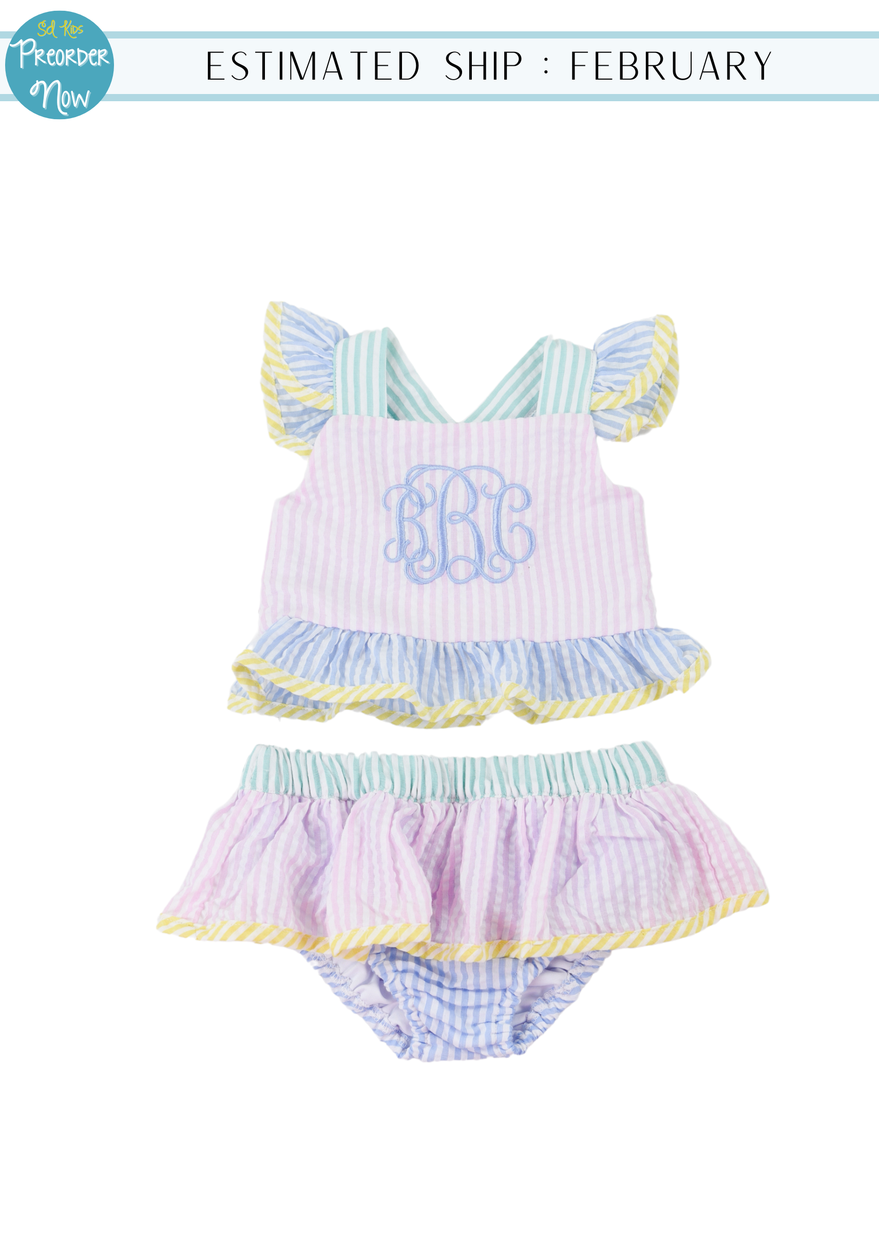 PO100: Seersucker Swimmies Two Piece