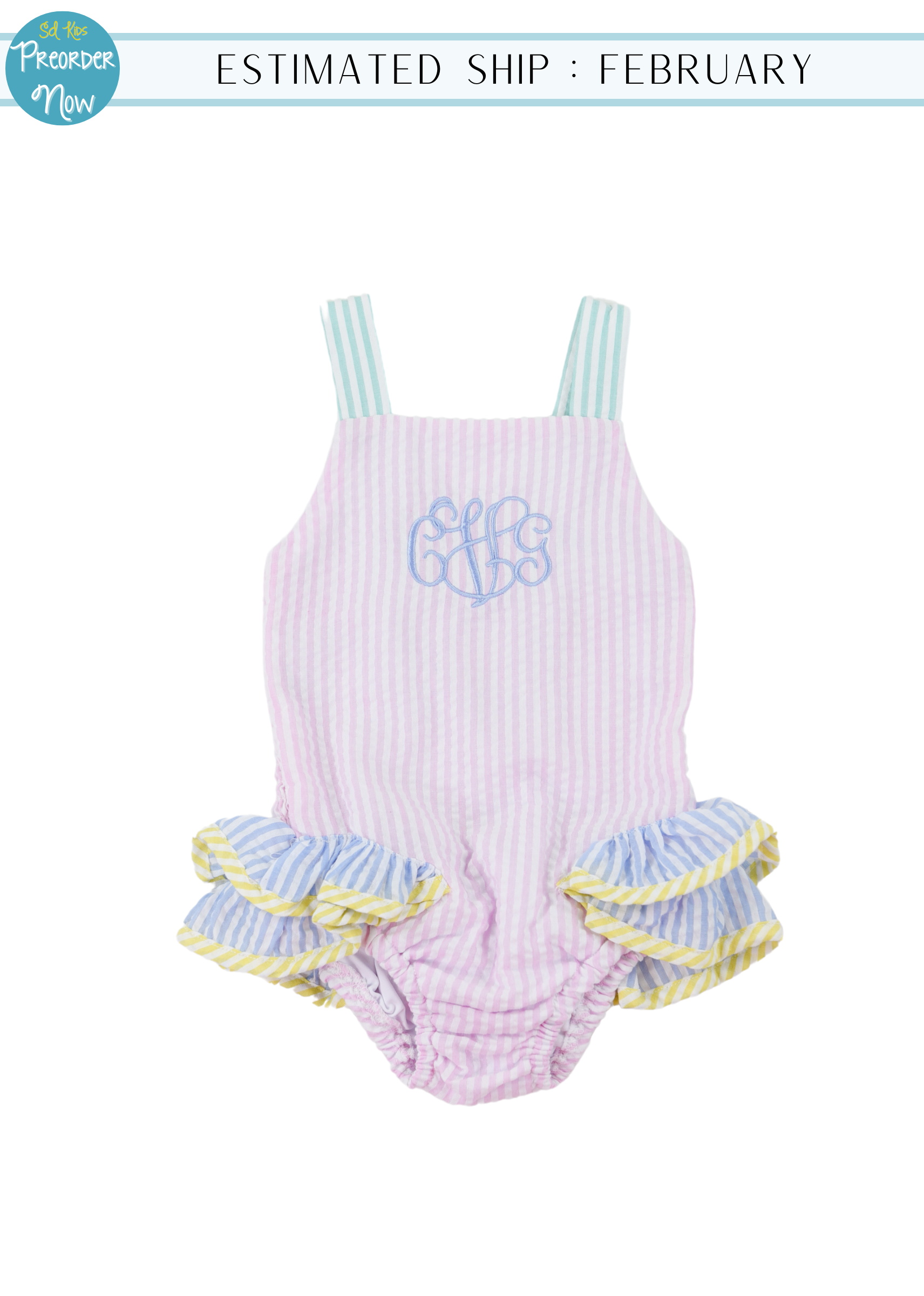 PO100: Seersucker Swimmies 1pc