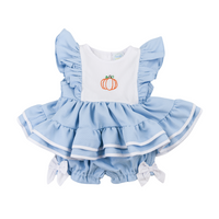 Girls hand stitched pumpkins Bloomer Set