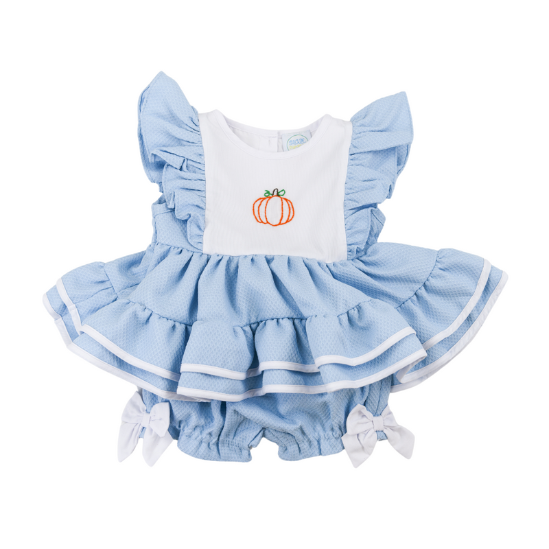 Girls hand stitched pumpkins Bloomer Set