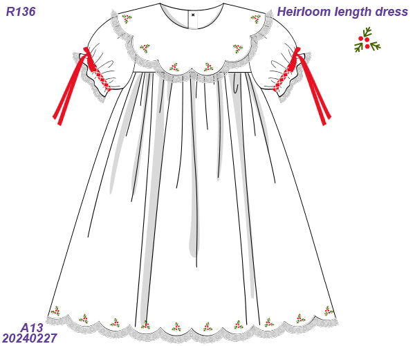 PO97: Holly Heirloom Scalloped Dress