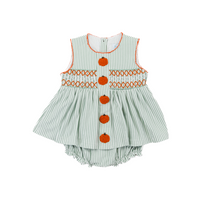 Girls Pumpkin Patch Smocked Skirted bubble