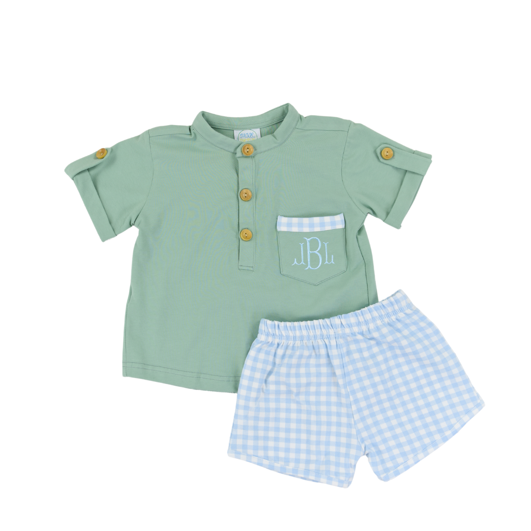 Boys Windowpane Short Set