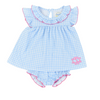 Blue Gingham Bloomer Set