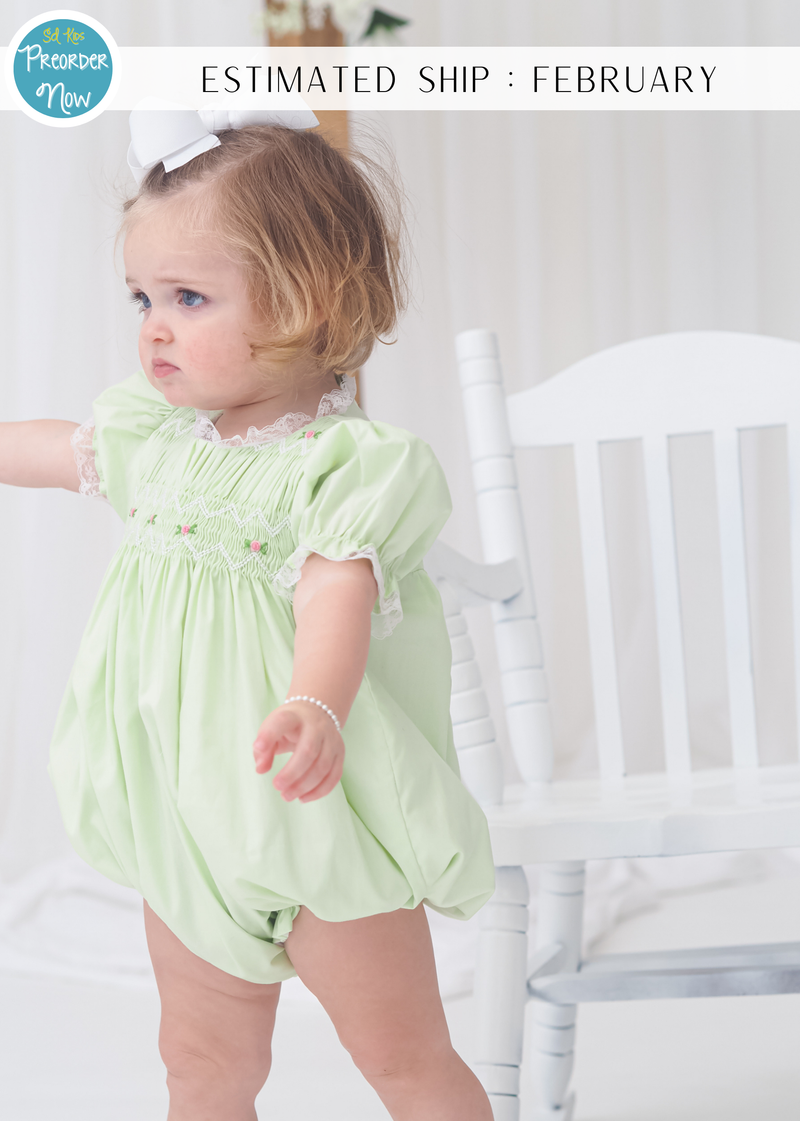 PO100: Elegant Smocked Girls Bubble