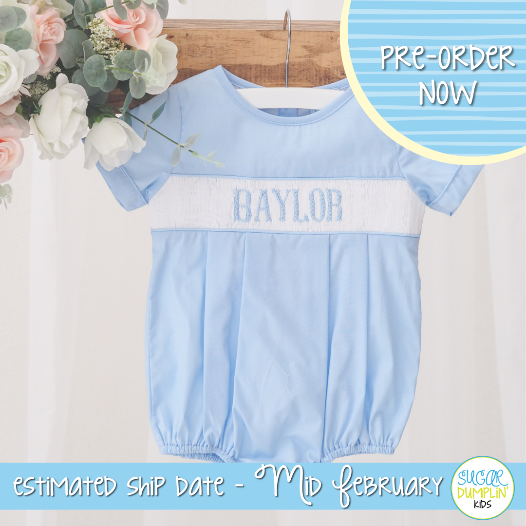 PO110: Spring Name Smock Boys Bubble