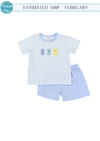 PO100: French Knot Peeps Boys Short Set