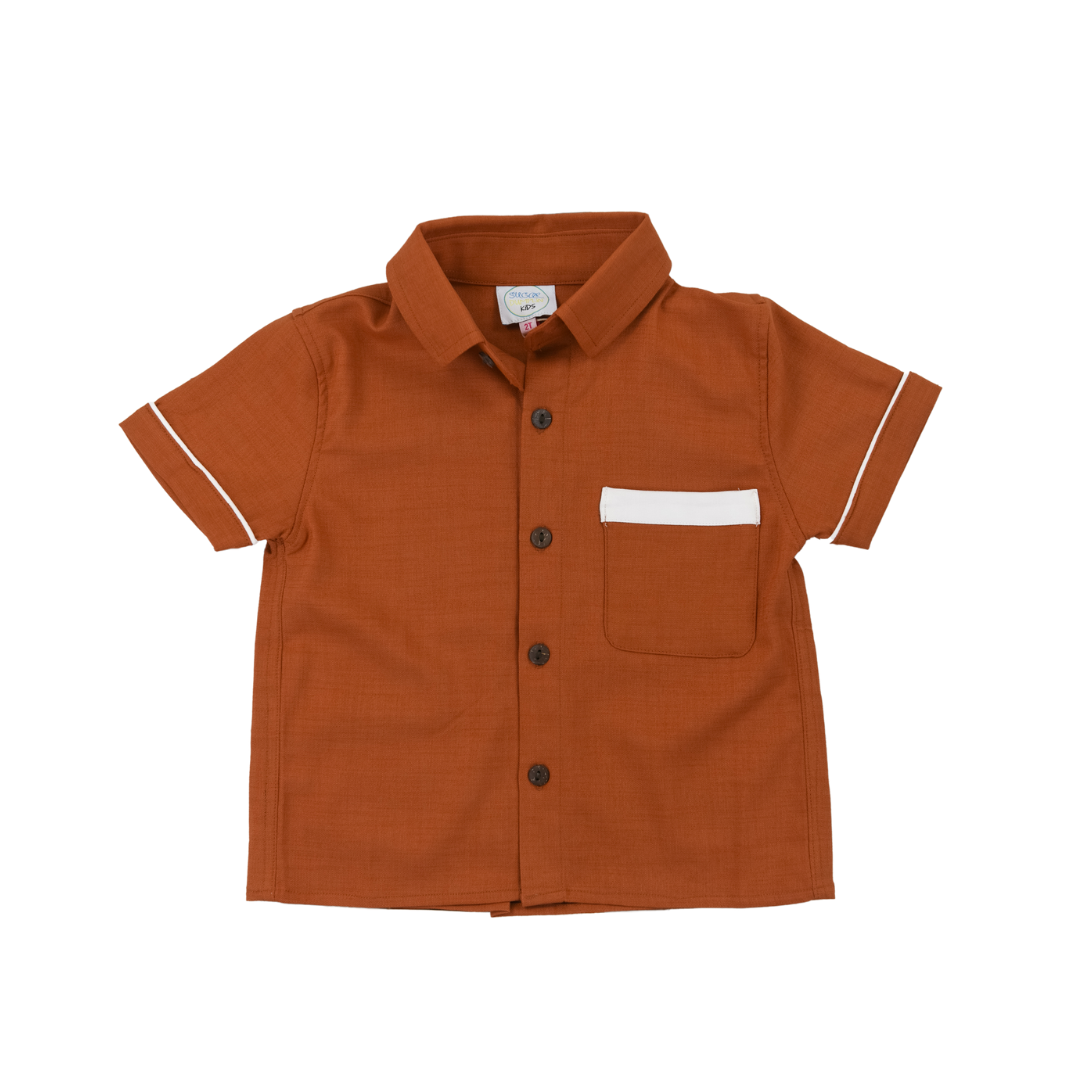 Boys Rust Linen Shirt