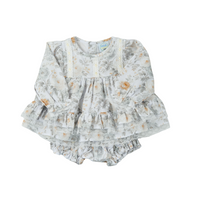 Olive and Ivory Blooms Bloomer Set