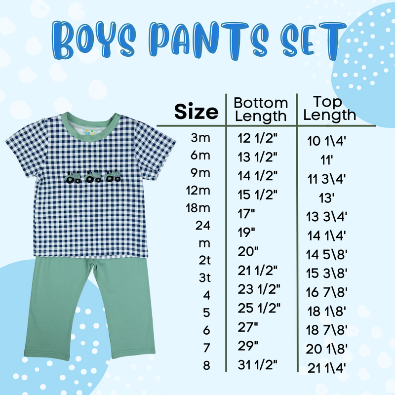 Boys French Knot Turkeys Pants Set