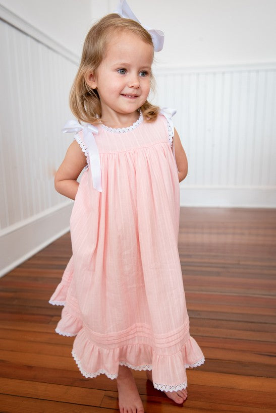 PO110: Linen Pink Girls Dress – Sugar Dumplin' Kids