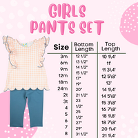 Girls French Knot Turkeys Pants Set