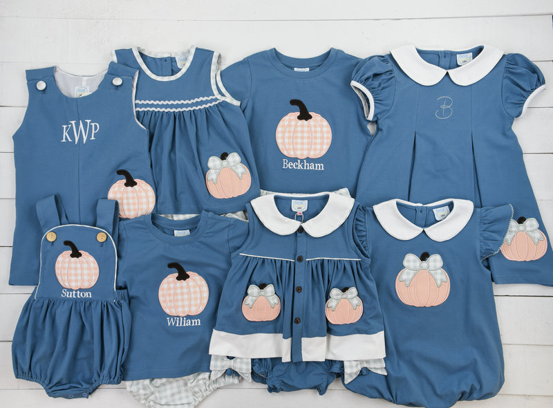 Boys Pumpkin Applique Short Set