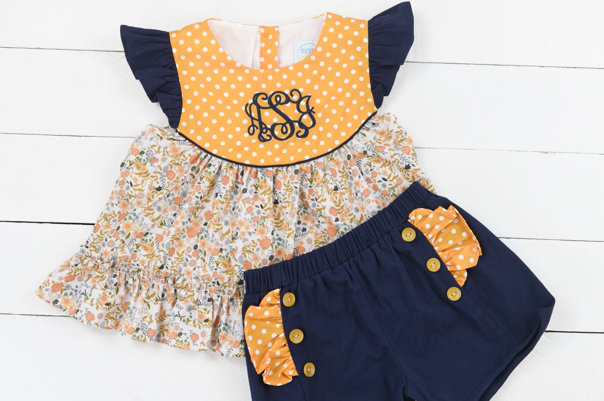 Girls Golden Autumn Short Set