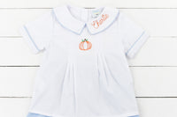 Boys Hand stitched Pumpkins Short Set