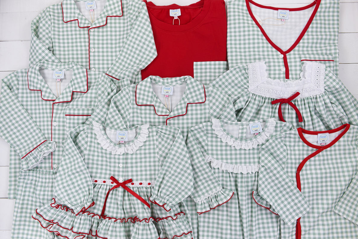 PO97: Green Check Dad Two Piece Set