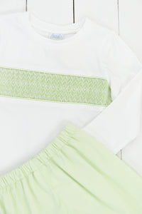 PO100: Elegant Smocked Boys Short Set