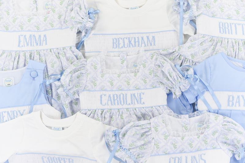 PO100: Spring Name Smock Boys Short Set