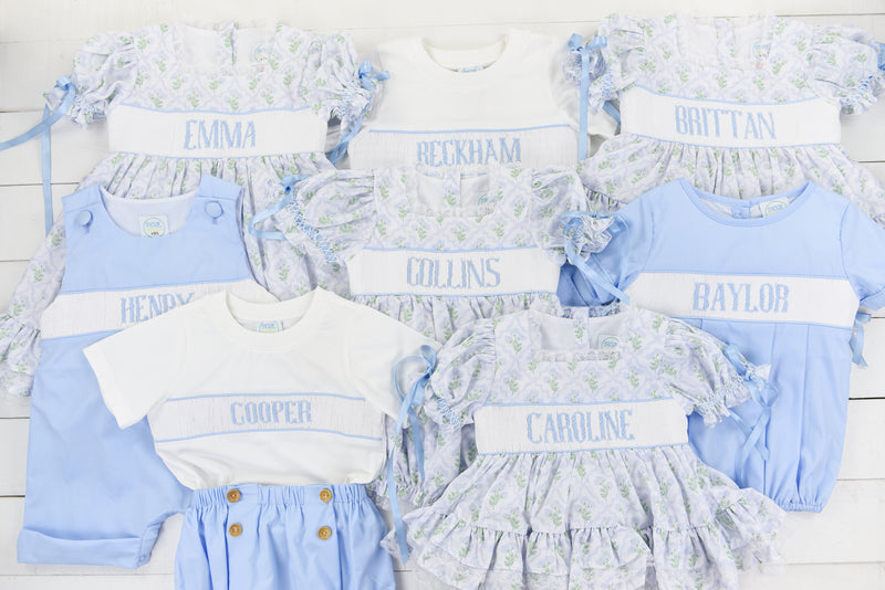 PO100: Spring Name Smock Boys Short Set