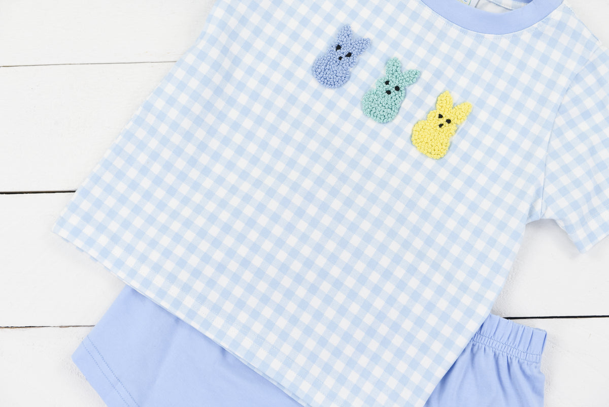 PO100: French Knot Peeps Boys Short Set