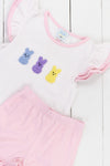 PO100: French Knot Peeps Girls Short Set