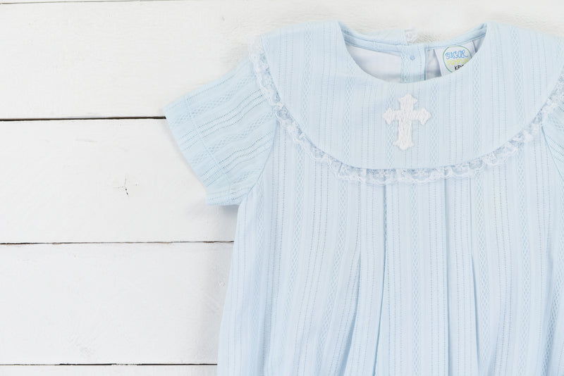 PO100: Embroidered Crosses Boys Bubble