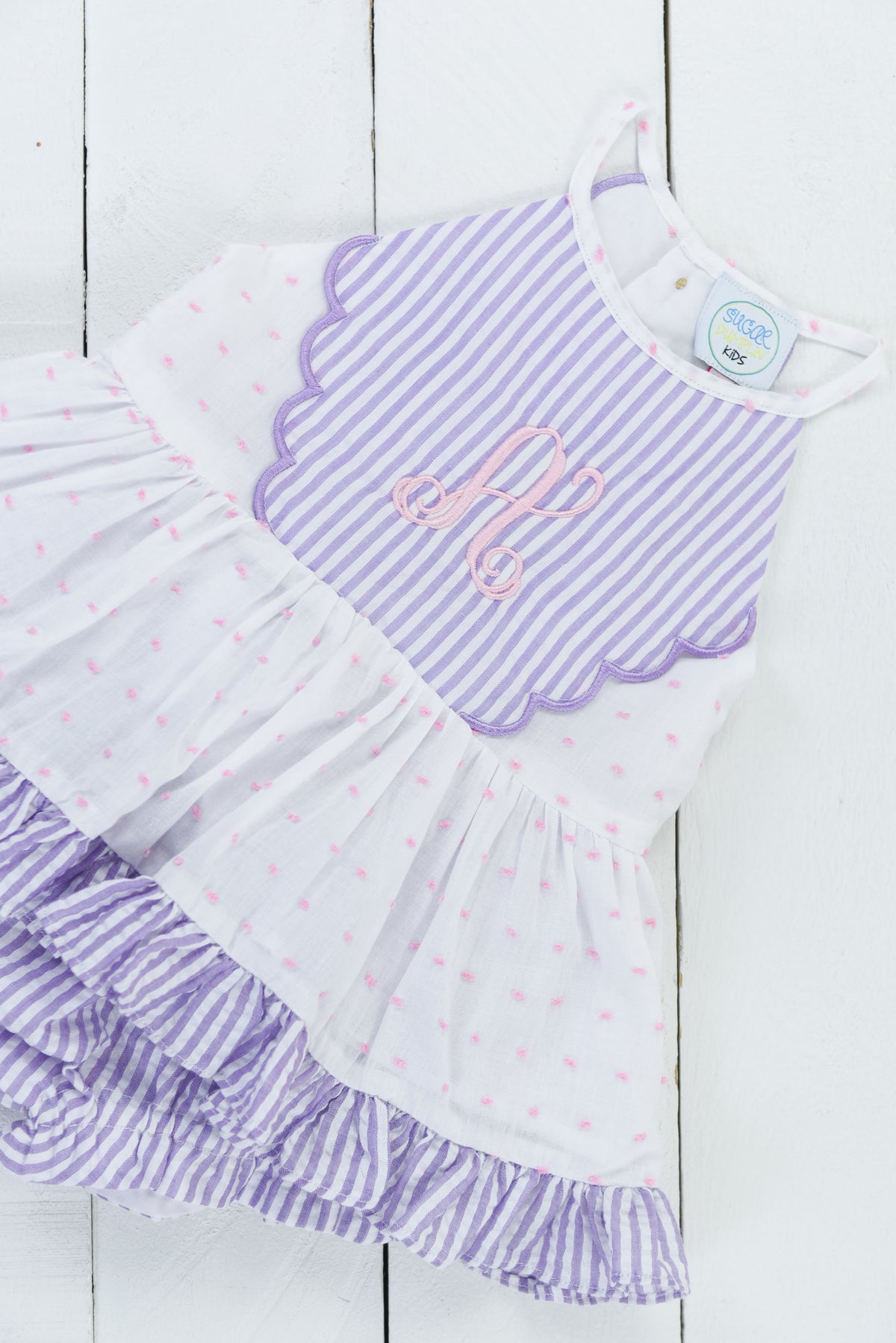 PO100: Purple Swiss Dot Bloomer Set