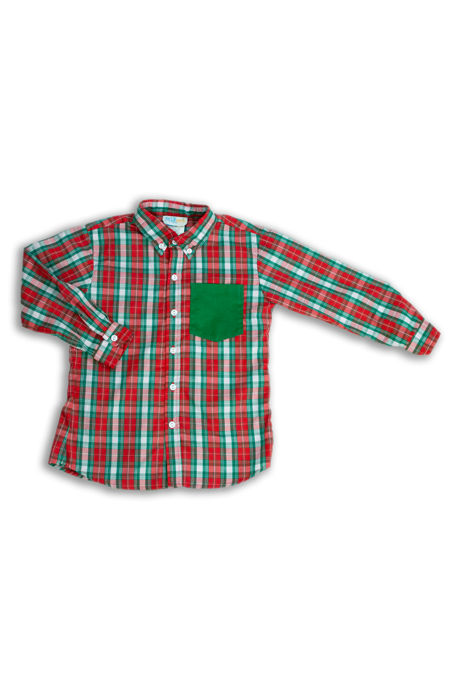 Boys Red and Green Plaid Shirt – Sugar Dumplin' Kids
