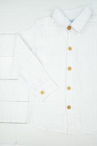 Boys White Linen Shirt Only