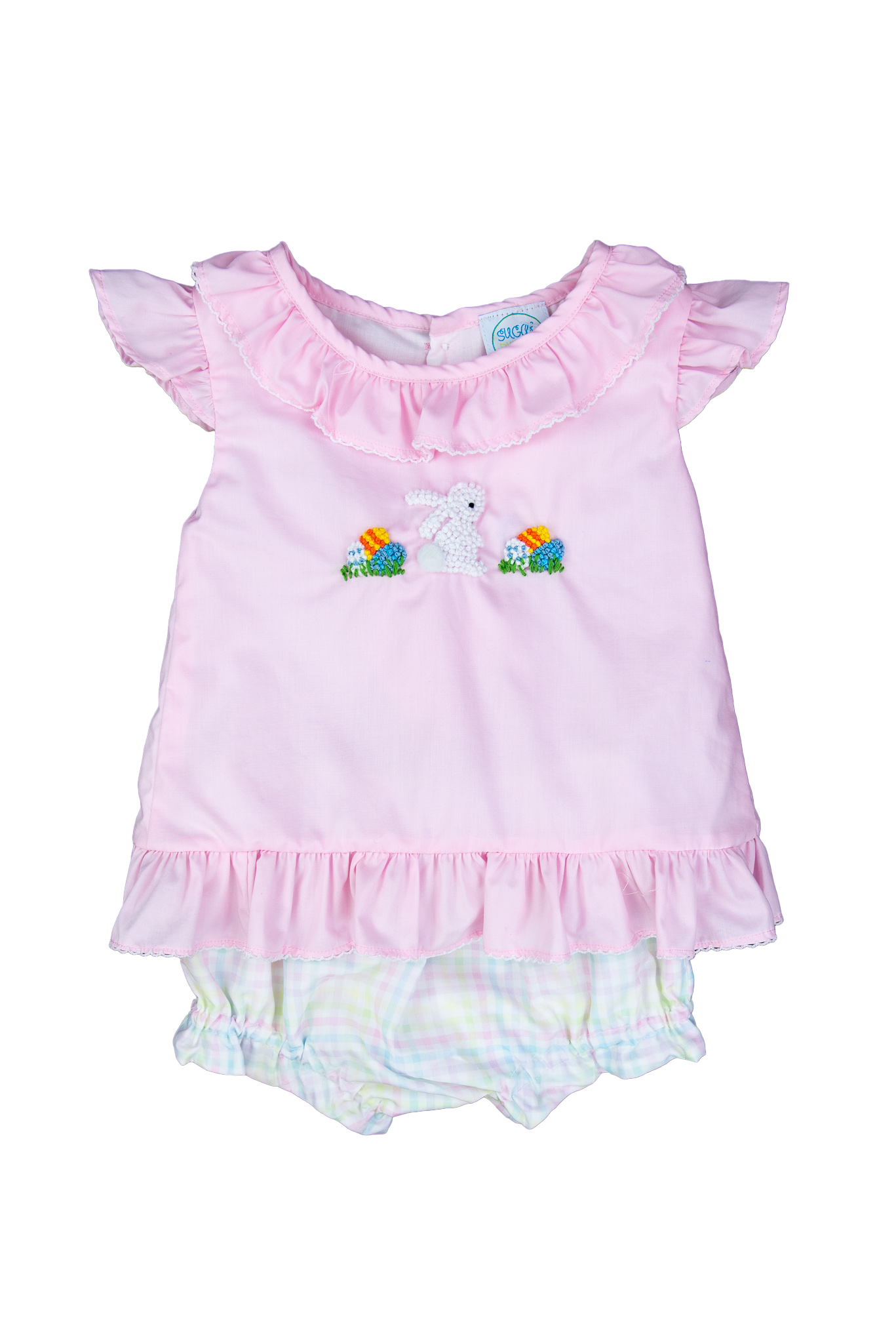 Girls French Knot Bunny Diaper Set
