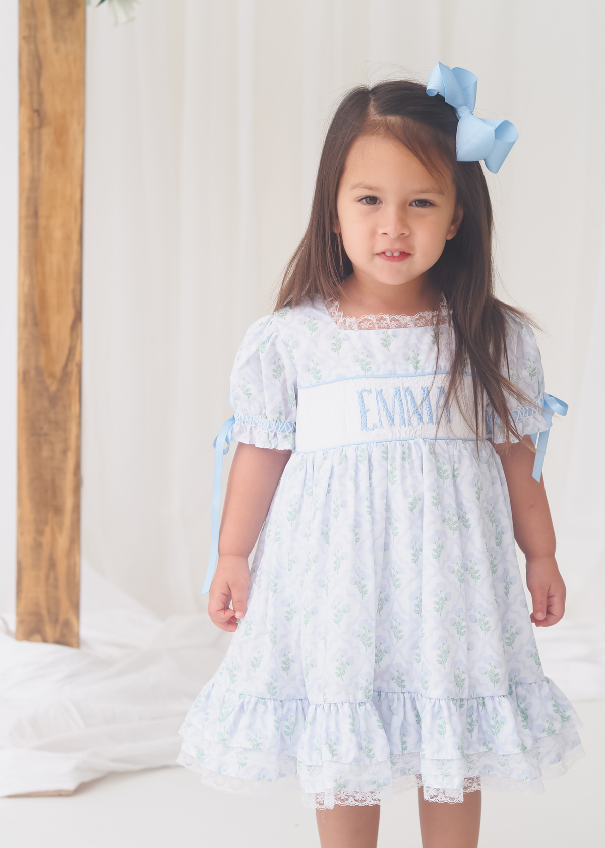 PO110: Spring Name Smock Girls Dress