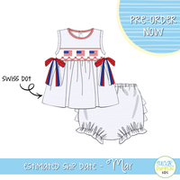 PO112: Smocked Flags Girls Bloomers