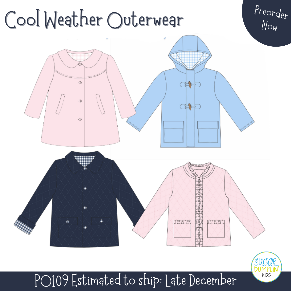 PO109: Cool Weather Girls Light Pink Coat