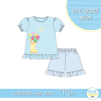 PO111: April Showers Collection Girls Short Set