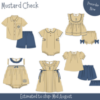 PO106: Mustard Check Girl Short Set