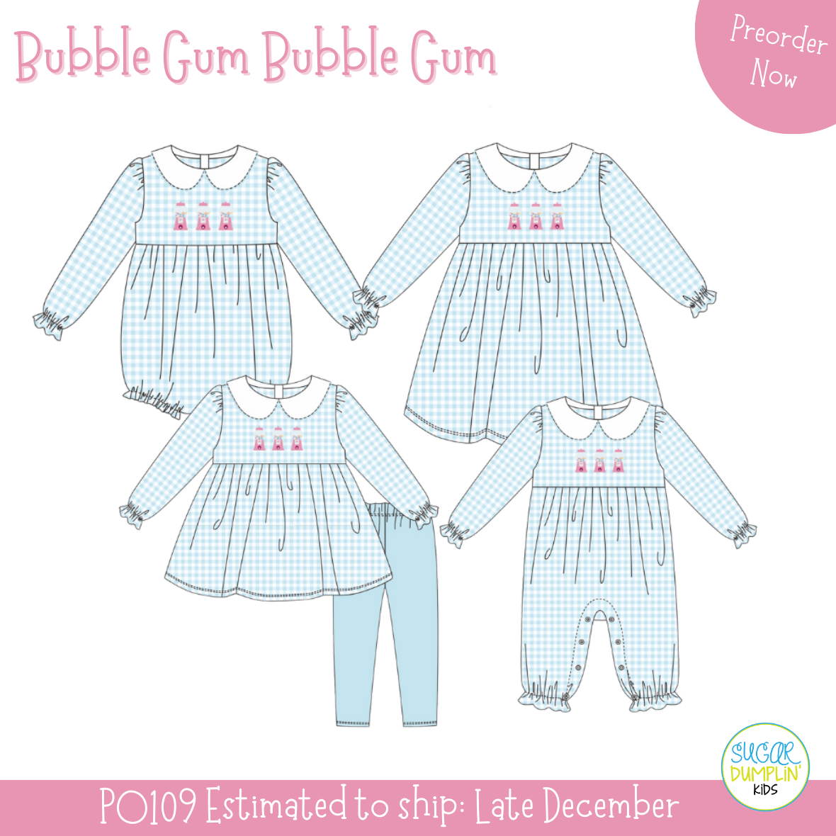 PO109: Bubble Gum Girls Romper