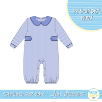 PO109: Bows and Blues Boys Romper