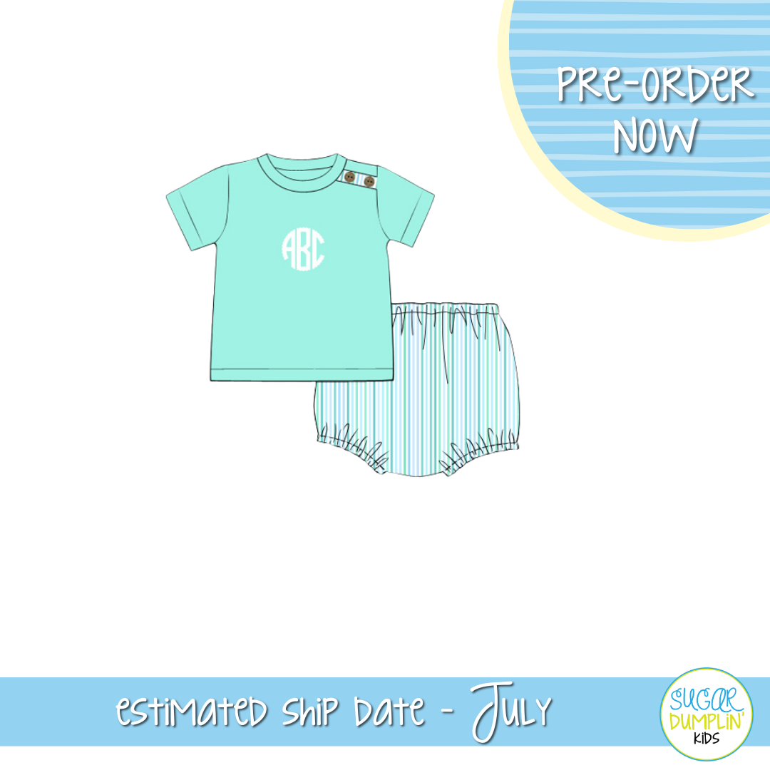 PO104: Summertime Stripe Boy Diaper Set