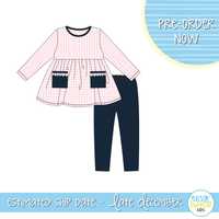 PO109: SImple Knit Girls Legging Set