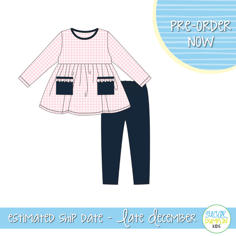 PO109: SImple Knit Girls Legging Set