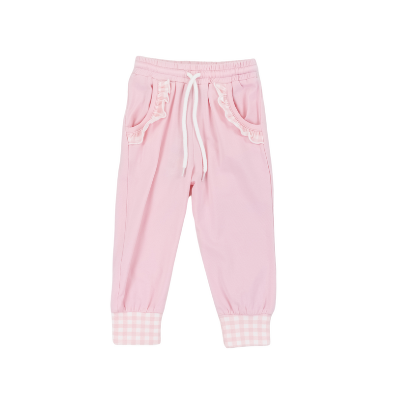 Mix And Match Girls Solid Pink Joggers