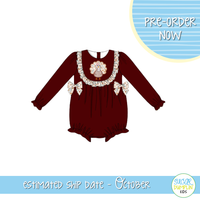 PO115: Embroidered Turkeys Girls Bubble