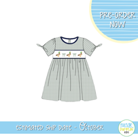 PO115: Smocked Mallard Girls Dress