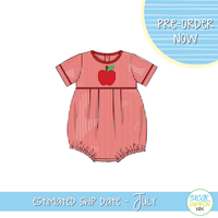 PO113: Embroidered Apples Boys Bubble