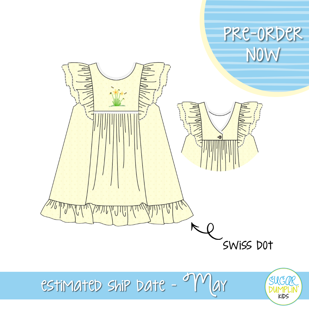 PO111: Darling Daffodil Girls Dress