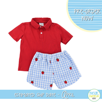 P0101: Sweet Strawberries Polo Short Set