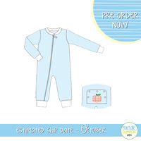 PO115: Pumpkin Pajamas Boys Long Lounge Romper
