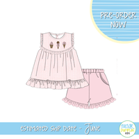 PO112: Seaside Scoops Girls Short Set