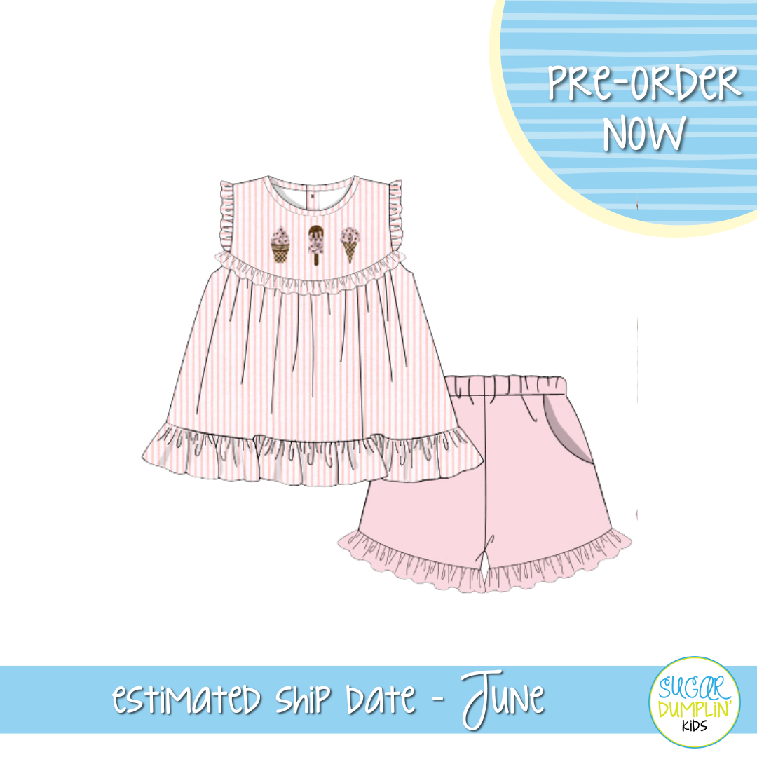 PO112: Seaside Scoops Girls Short Set